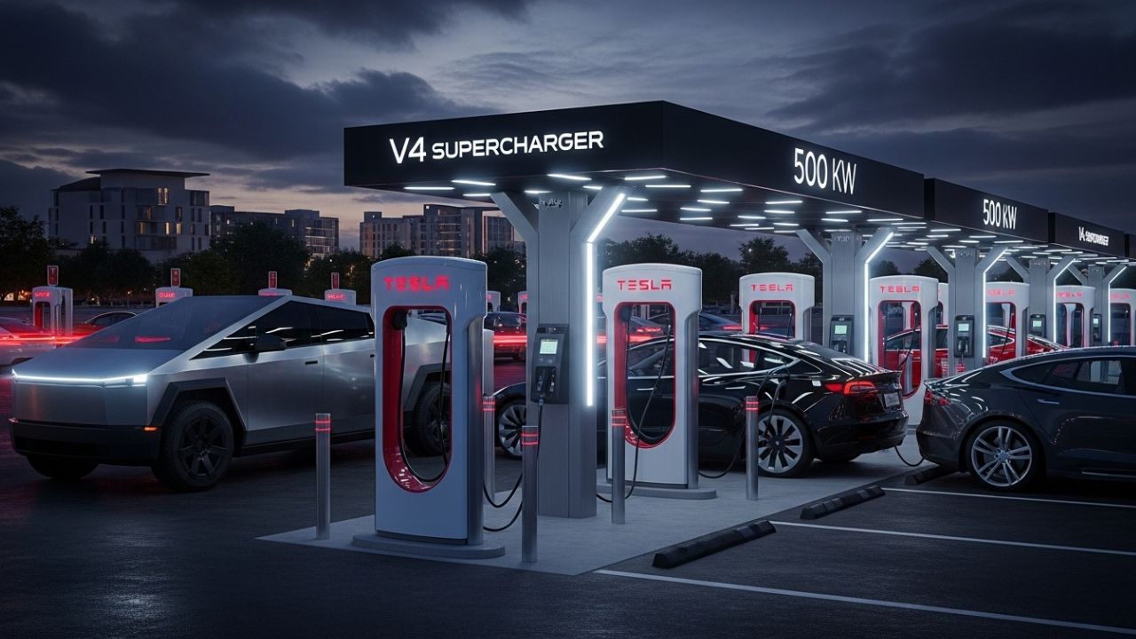 Tesla Debuts V4 Supercharger